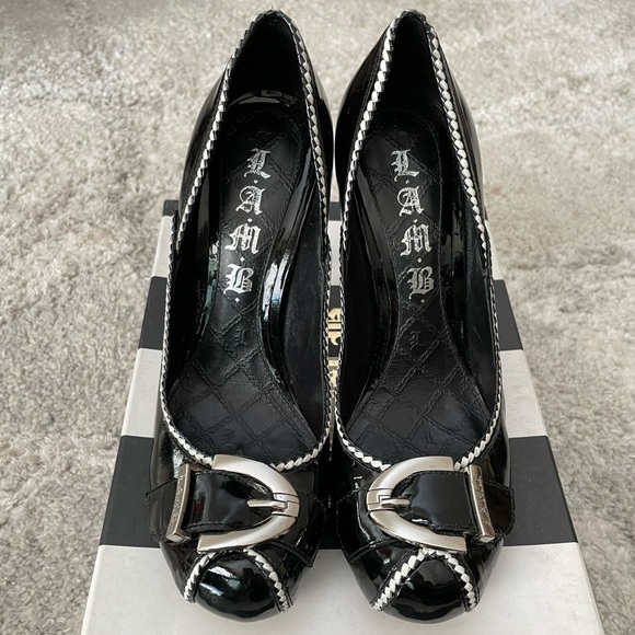 LAMB Black Patent Leather Platform Heels - Picture 2 of 8